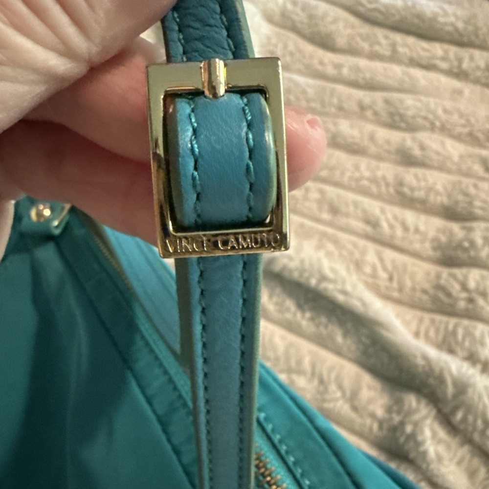 Vince Camuto Teal Crossbody Purse From The 80s Excellent Pre Owned Condition B8 - Picture 8 of 8